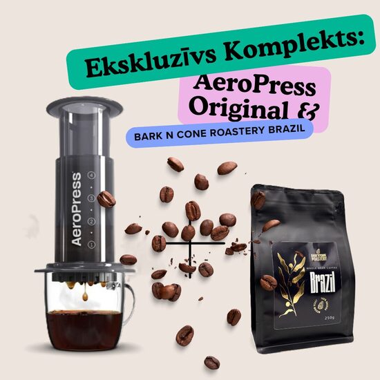 Ekskluzīvs Komplekts: AeroPress Original & Bark n Cone Roastery Brazil